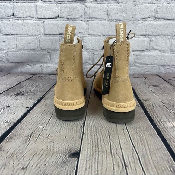 Sorel Women's Beige‎ Hi-Line Lace-Up Mid-Shaft Lug-Sole Booties Boots Size 6 - Picture 4 of 8